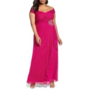 Alex Evenings Embellished Off the Shoulder Gown